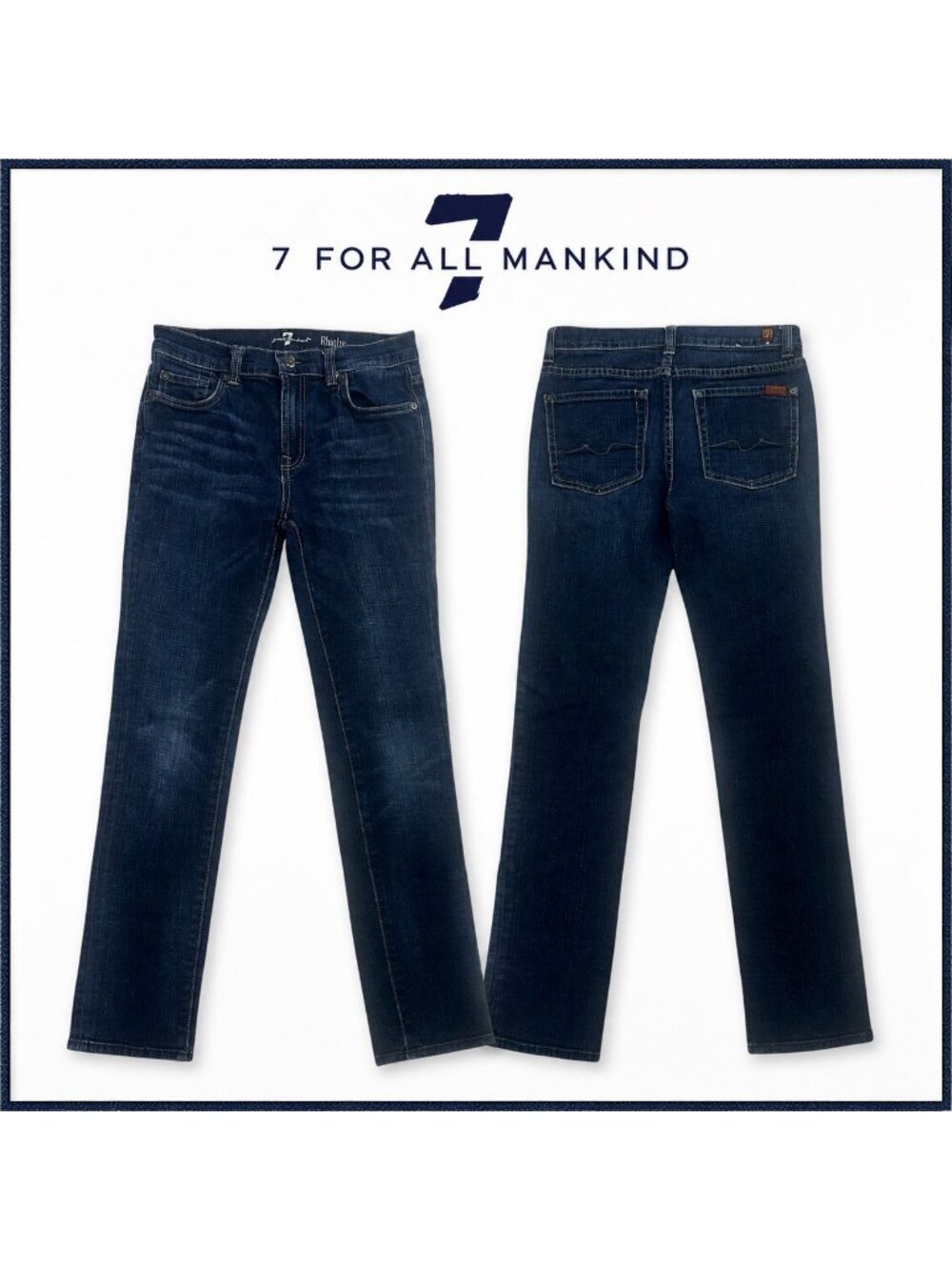 7 For All Mankind Jeans Girls 12 Rhigby Dark Wash Bootcut Stretch Y2K Preppy